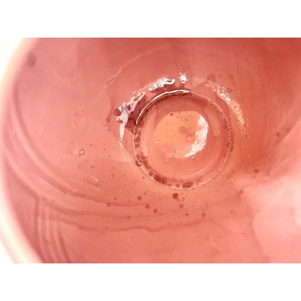 Dusty Rose Minimalist Bulbous Glazed Pottery Midcentury Modern 1980's Vase